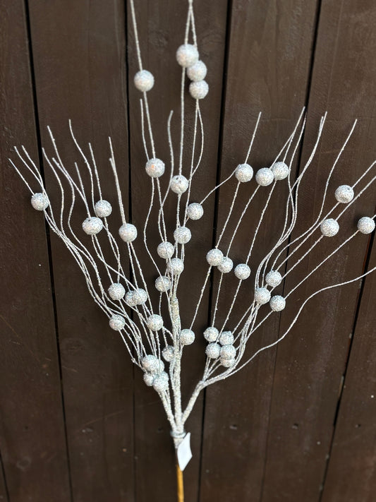 65cm GLITTERED BALL SPRAY SILVER