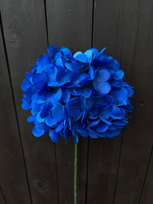 LARGE SINGLE HYDRANGEA STEM ROYAL BLUE