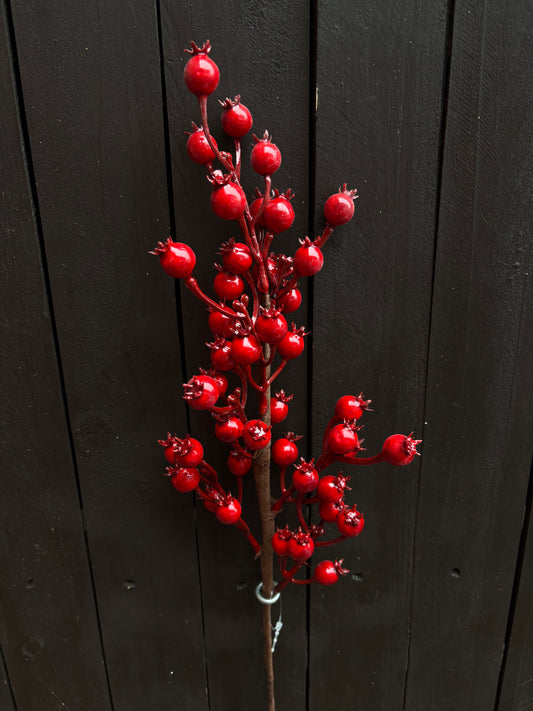 70cm ROSEHIP BERRY STEM DARK RED