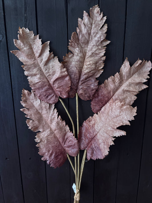 85cm DRIED TOUCH FALL LEAF BUNCH COFFEE