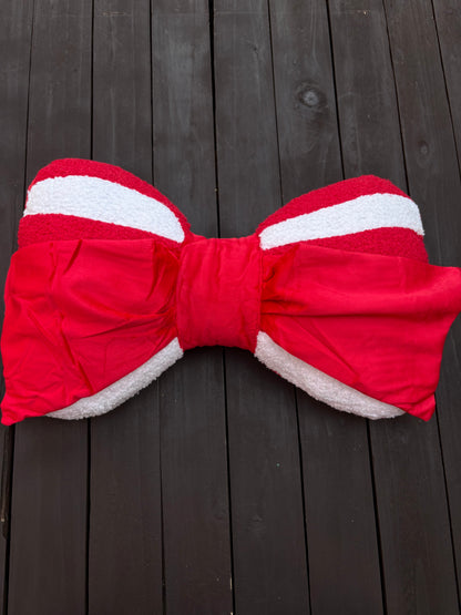 CANDY CANE CUSHION BOW