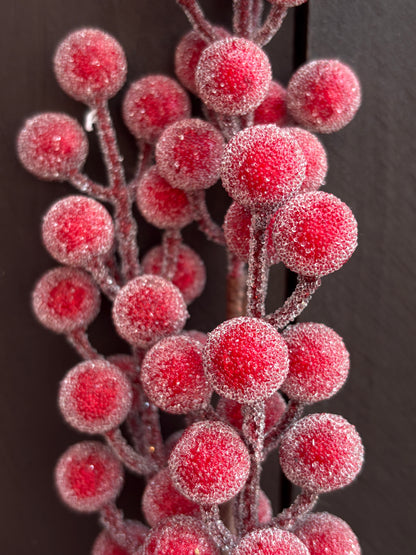44cm SUGAR FROST BERRY PICK RED