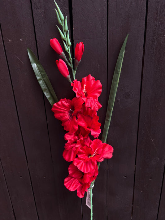 78cm GLADIOLUS SPRAY RED