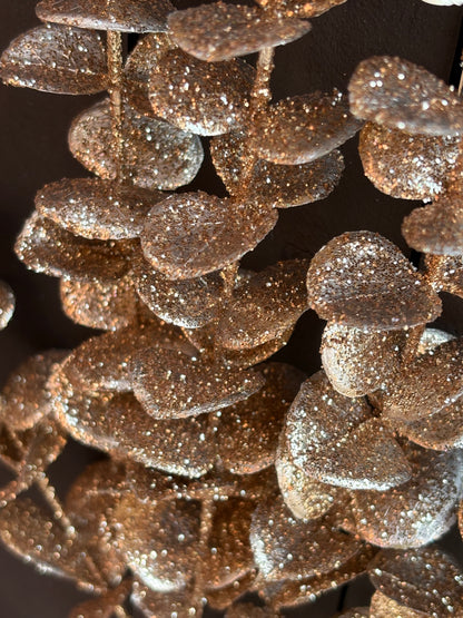 86cm GLITTER EUCALYPTUS SPRAY GOLD