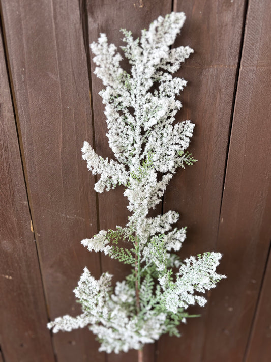 72cm SNOWY GREEN PINE STEM