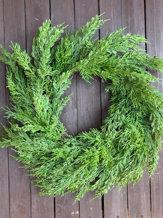 62cm REAL TOUCH CEDAR PINE WREATH