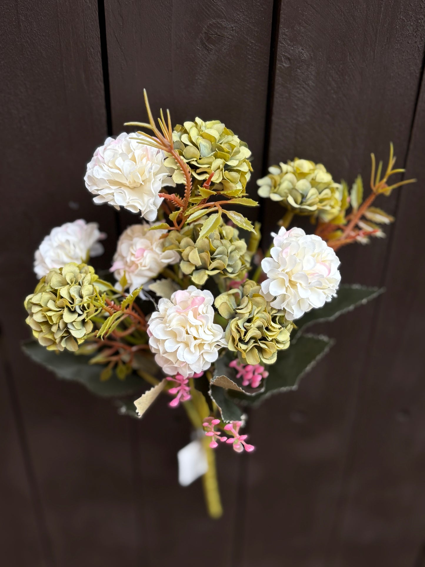MINI POM POM BUNCH GREEN/IVORY MIX