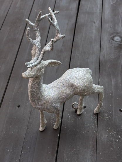 SILVER GLITTERED STAG