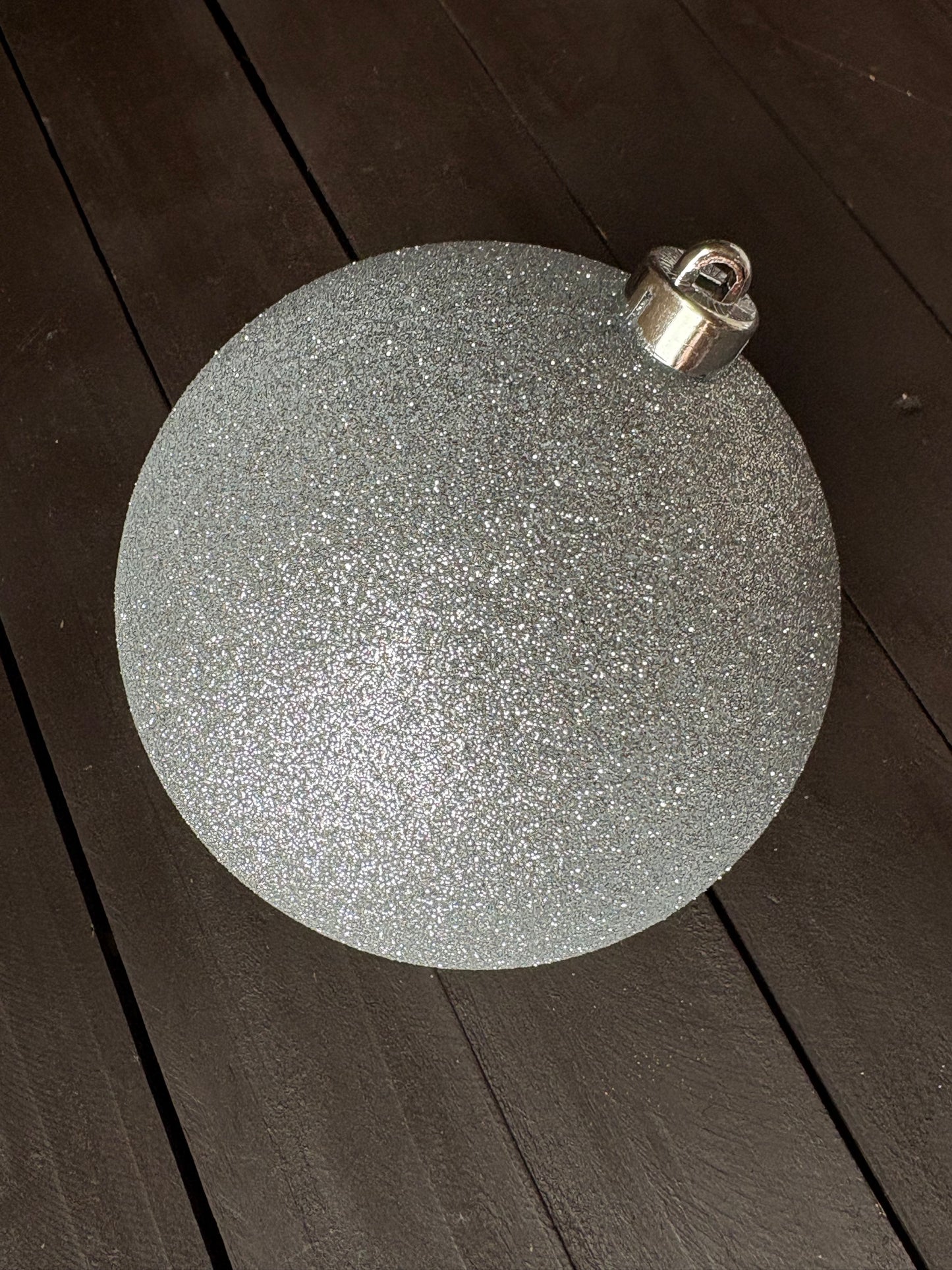 15cm GLITTER BAUBLE SILVER