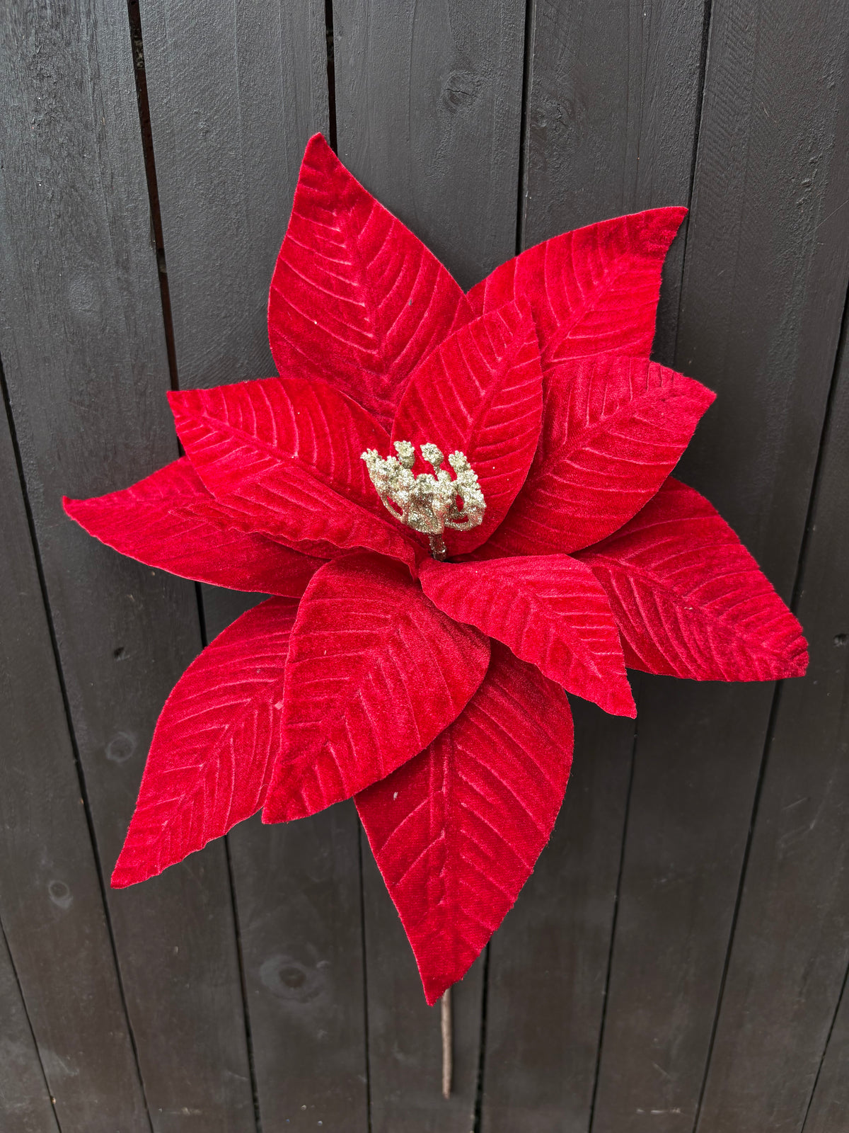 33cm TRADITIONAL POINSETTIA RED