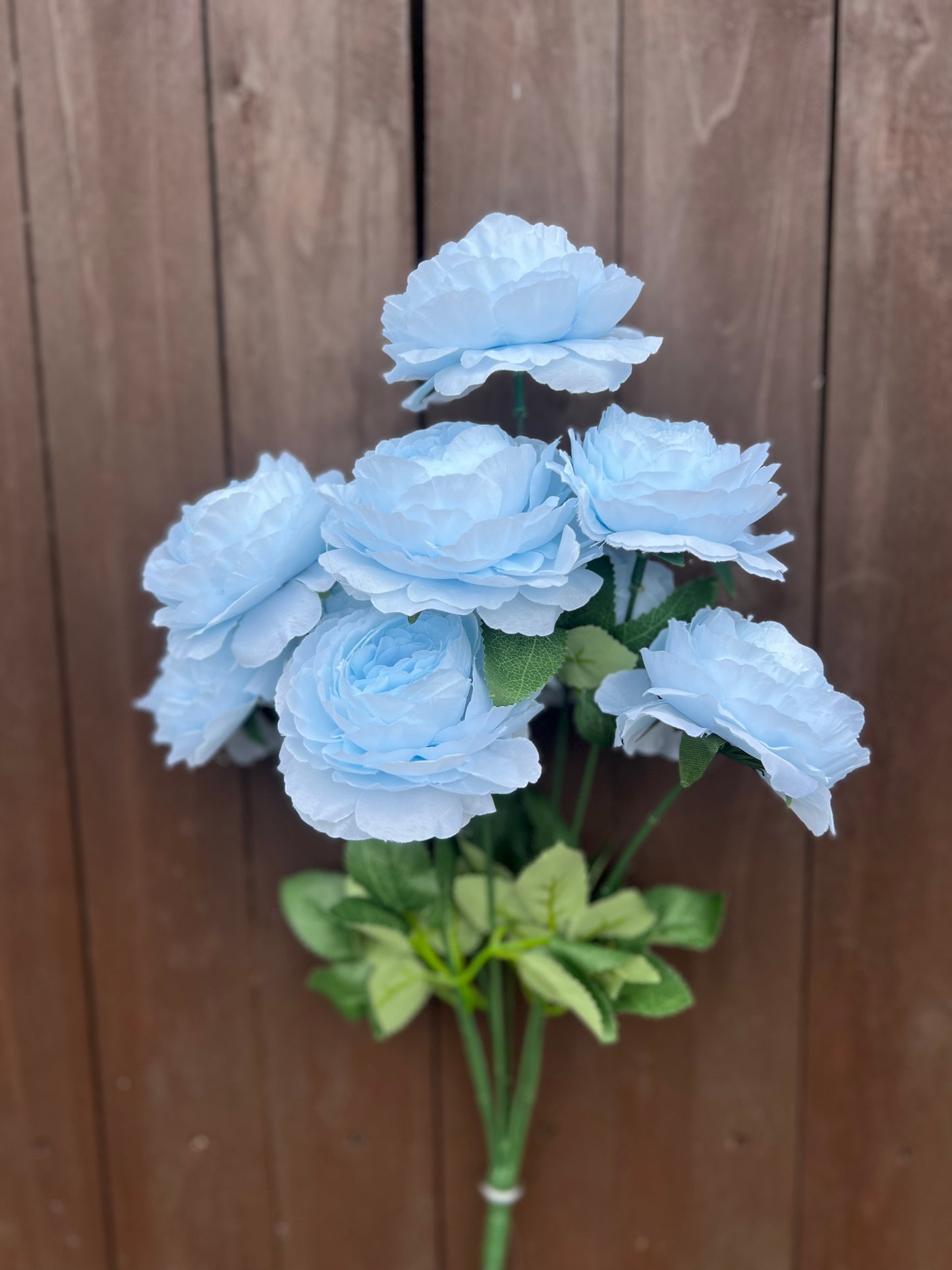 LARGE ENGLISH ROSE BUNCH BABY BLUE