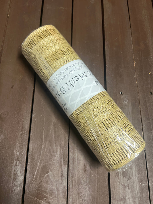 DECO MESH BURLAP STRIPE 25cm x 4.57m LIGHT NATURAL