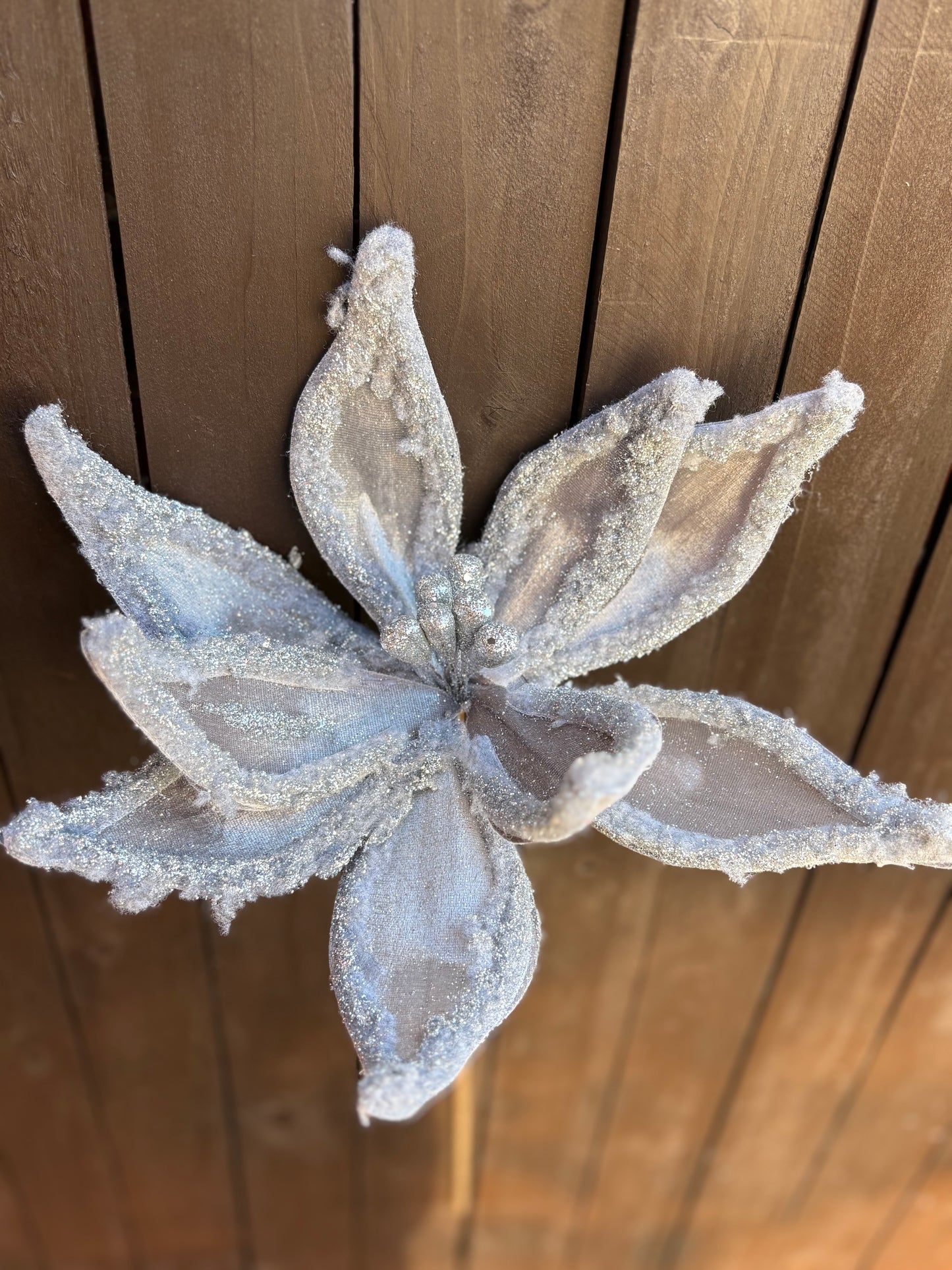 GREY FUR EDGE POINSETTIA STEM