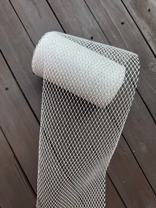 METALLIC TULLE SILVER 6inch x 25yrds