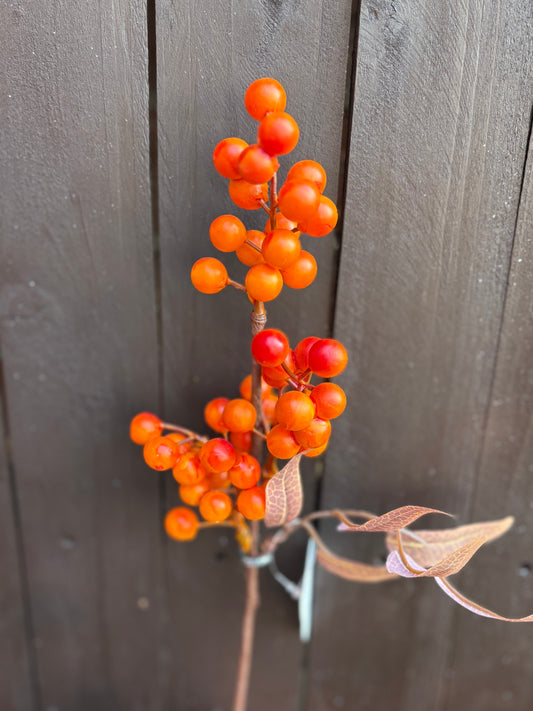 35cm MINI AUTUMN BERRY SPRAY ORANGE
