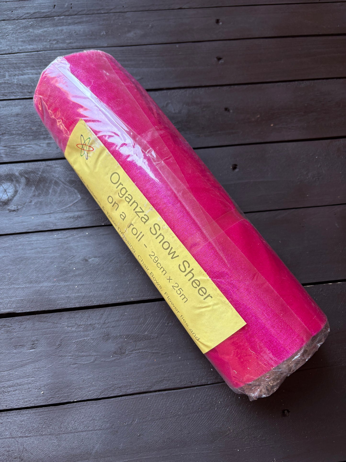 CLEARANCE SHEER ORGANZA ROLL HOT PINK