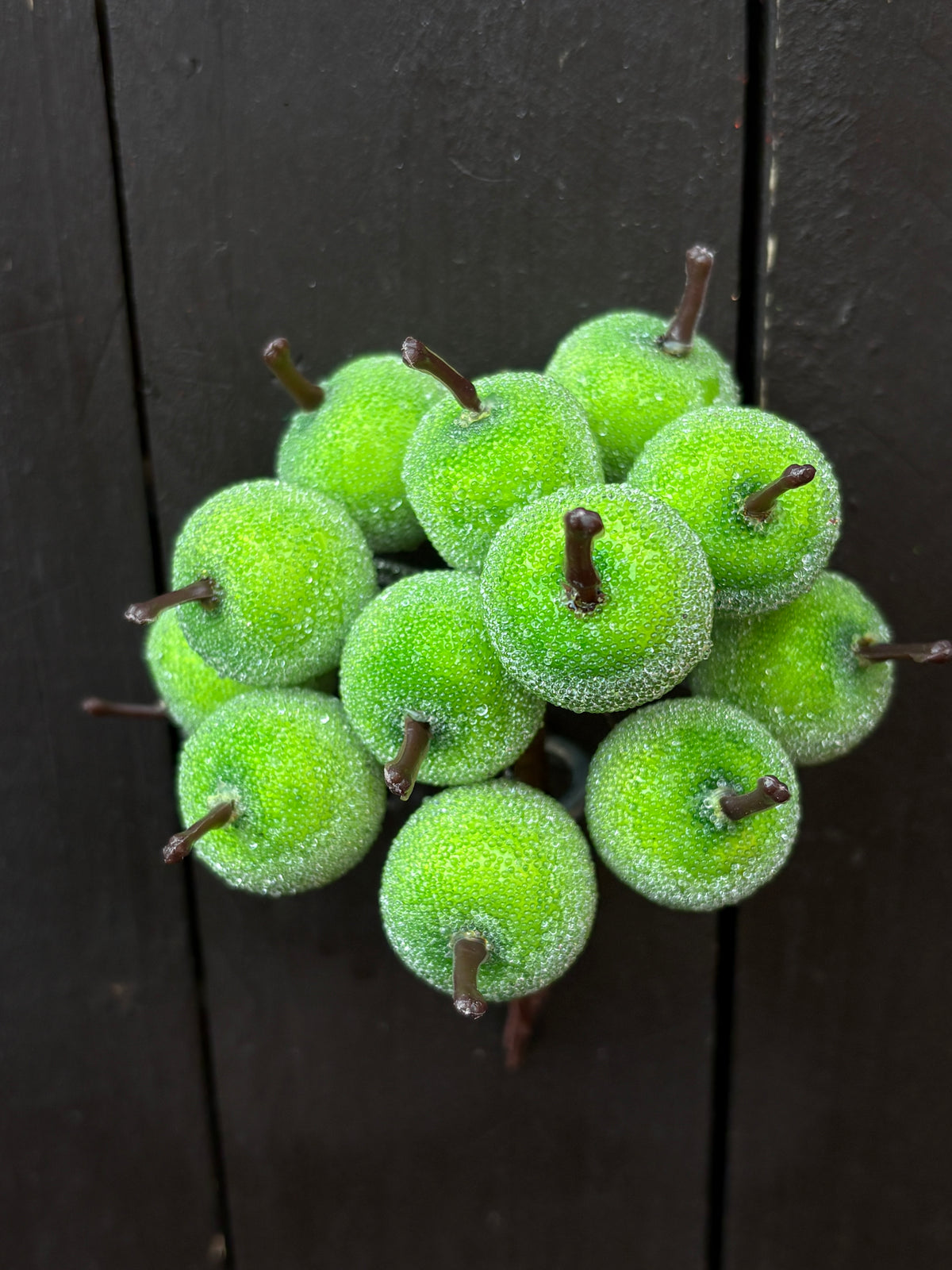 MINI FROSTED CRAB APPLE BUNCH x 12pcs GREEN