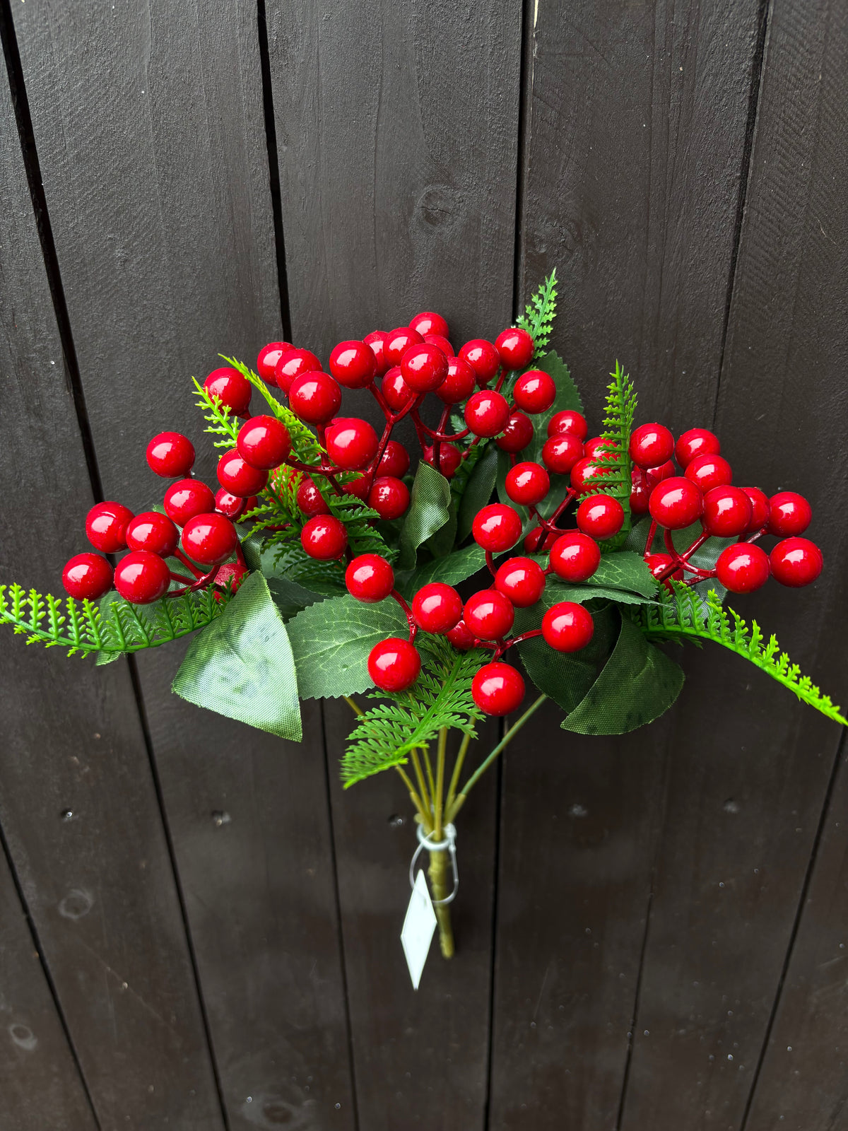 31cm BERRY BUSH FERN BURGUNDY