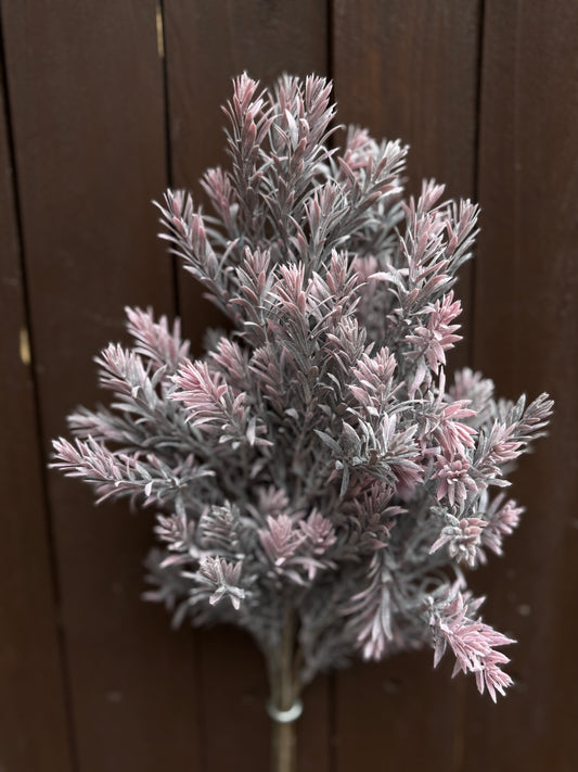 FLOCKED RAVEN LEAF SPRAY PINK