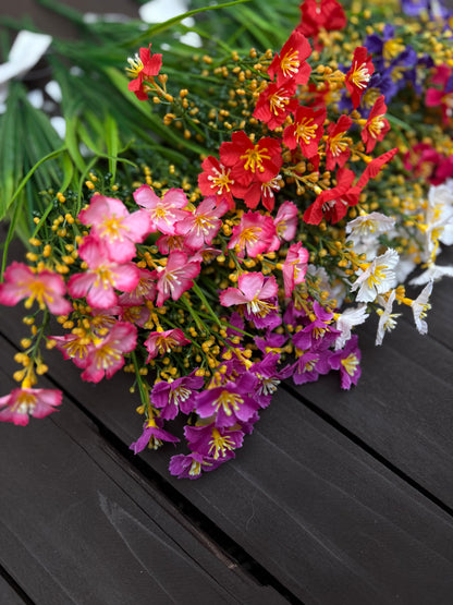 36cm ASSORTED WILDFLOWER BUSH WITH GRASS x 12pcs