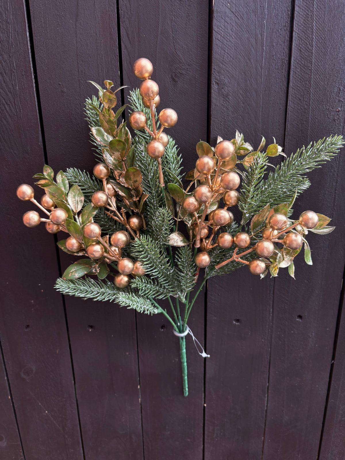 35cm MIXED FOLIAGE BERRY BUNCH GOLD