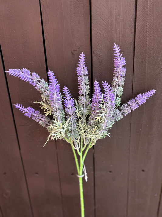 FLOCKED SPIKEY LAVENDER SPRAY PURPLE