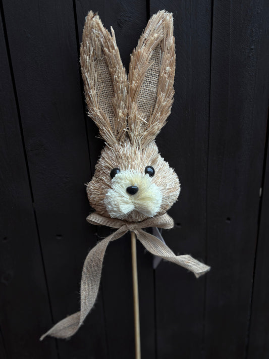 48X12CM STRAW BUNNY HEAD PICK