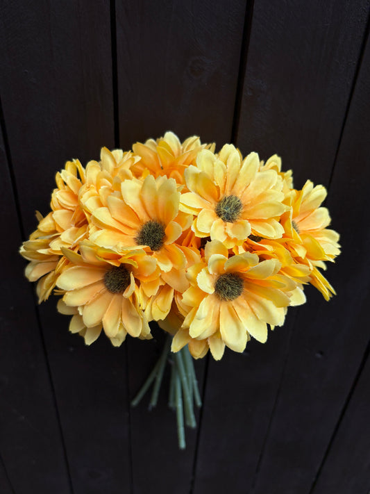 30cm MINI GERBERA BUNDLE YELLOW