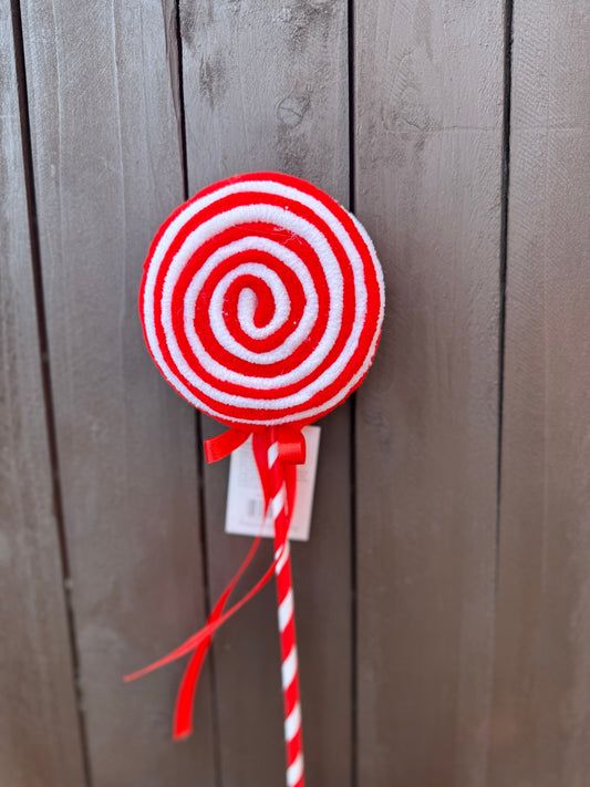 39cm CHENILLE LOLLY RED/WHITE