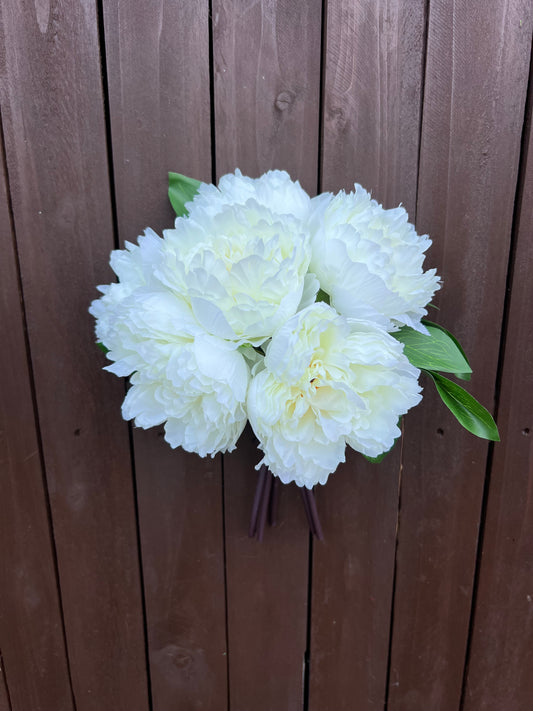 31cm LARGE PEONY BUNDLE IVORY