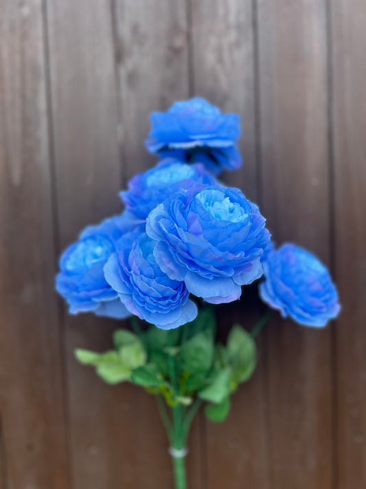 LARGE ENGLISH ROSE BUNCH BLUSH BLUE