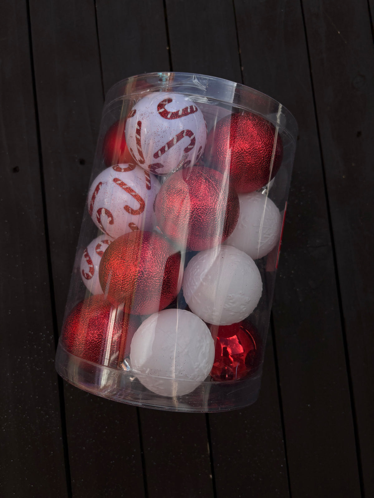 PACK 20 MEDIUM CANDY CANE BAUBLES