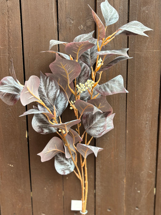80cm NOAH LEAF SPRAY BURGUNDY