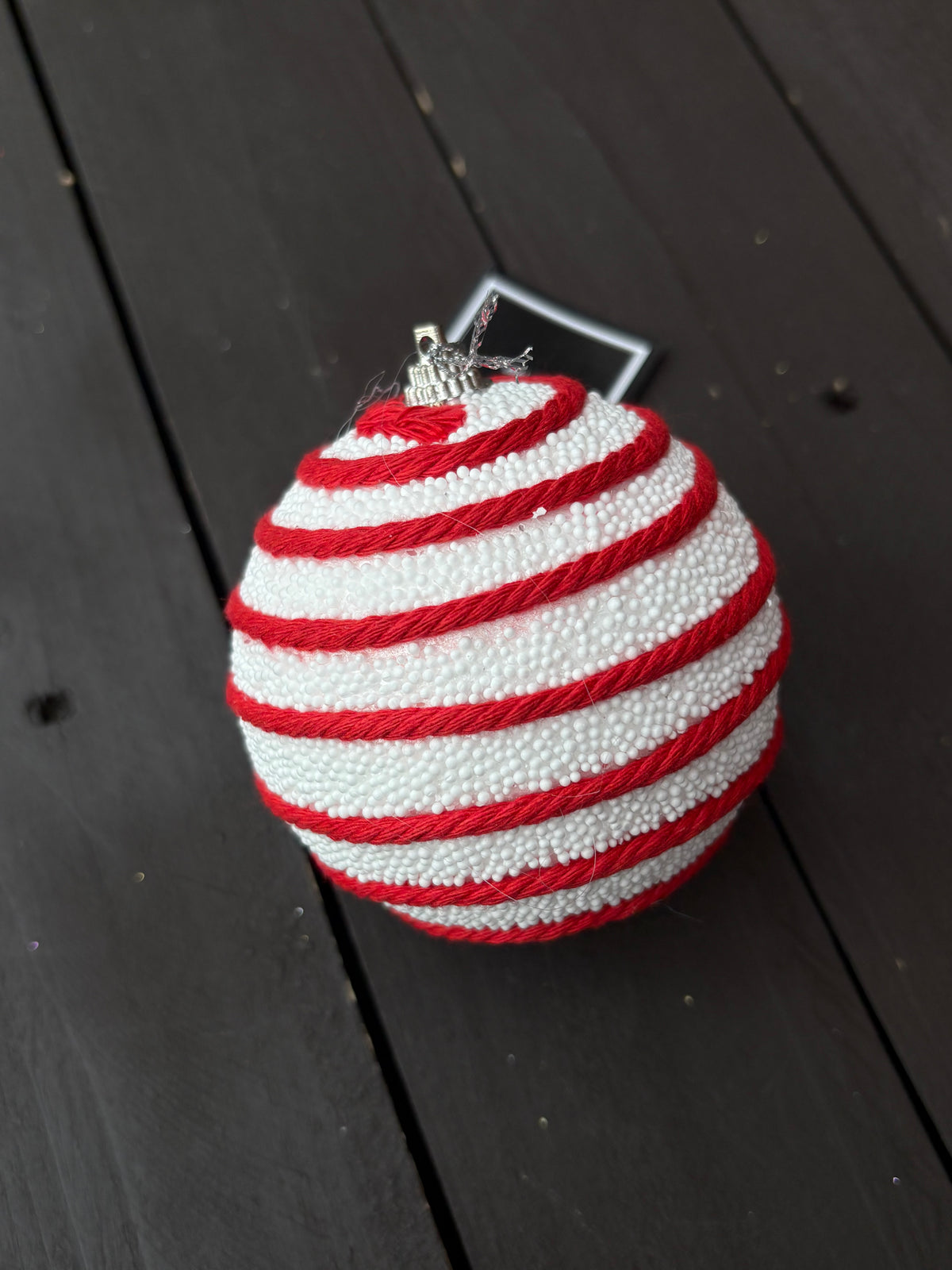 8cm CANDY CANE SWIRL BAUBLE