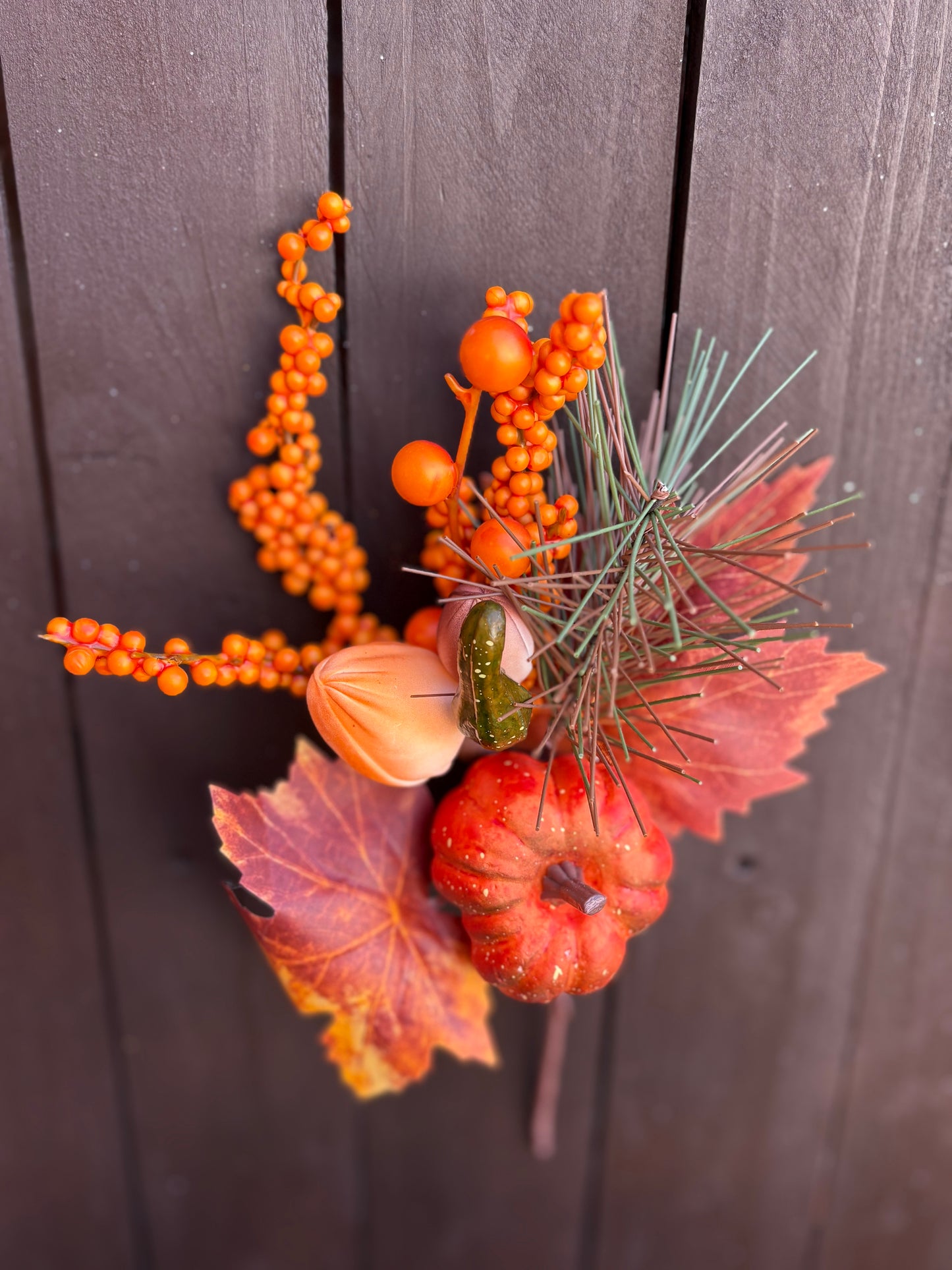 32cm AUTUMN MIXED PUMPKIN & BERRY SPRAY ORANGE