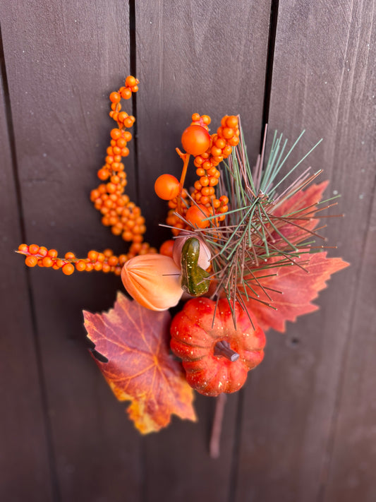 32cm AUTUMN MIXED PUMPKIN & BERRY SPRAY ORANGE