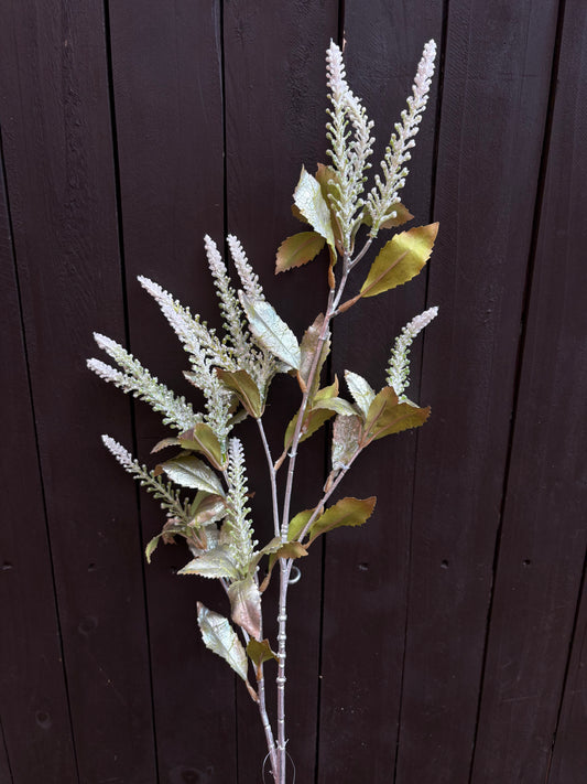 93cm SPARKLE ASTILBE FOLIAGE STEM WHITE/GREEN