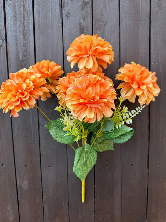 LARGE 7 HEAD CHRYSANTHEMUM ORANGE