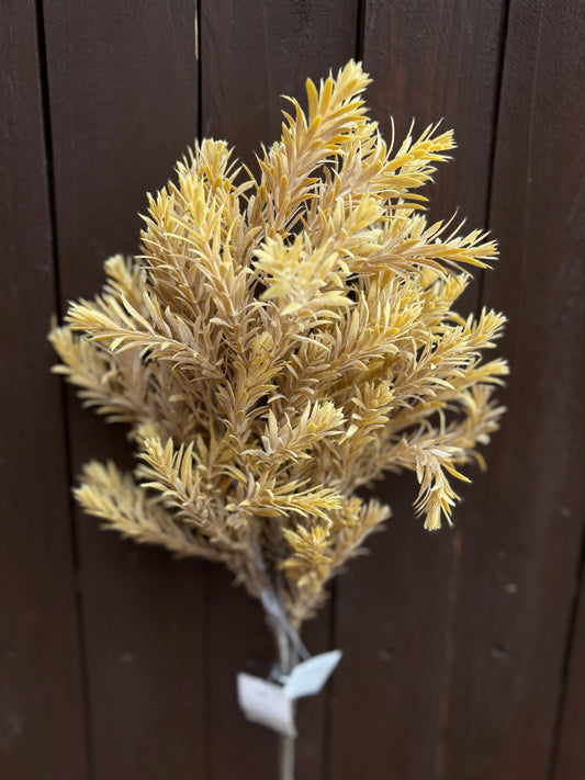 FLOCKED RAVEN LEAF SPRAY YELLOW