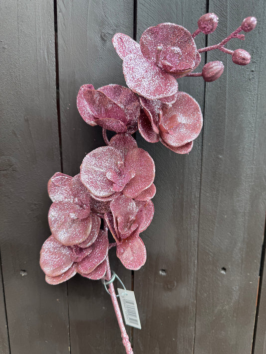75cm GLOSSY PHALAENOPSIS GLITTER ORCHID PINK