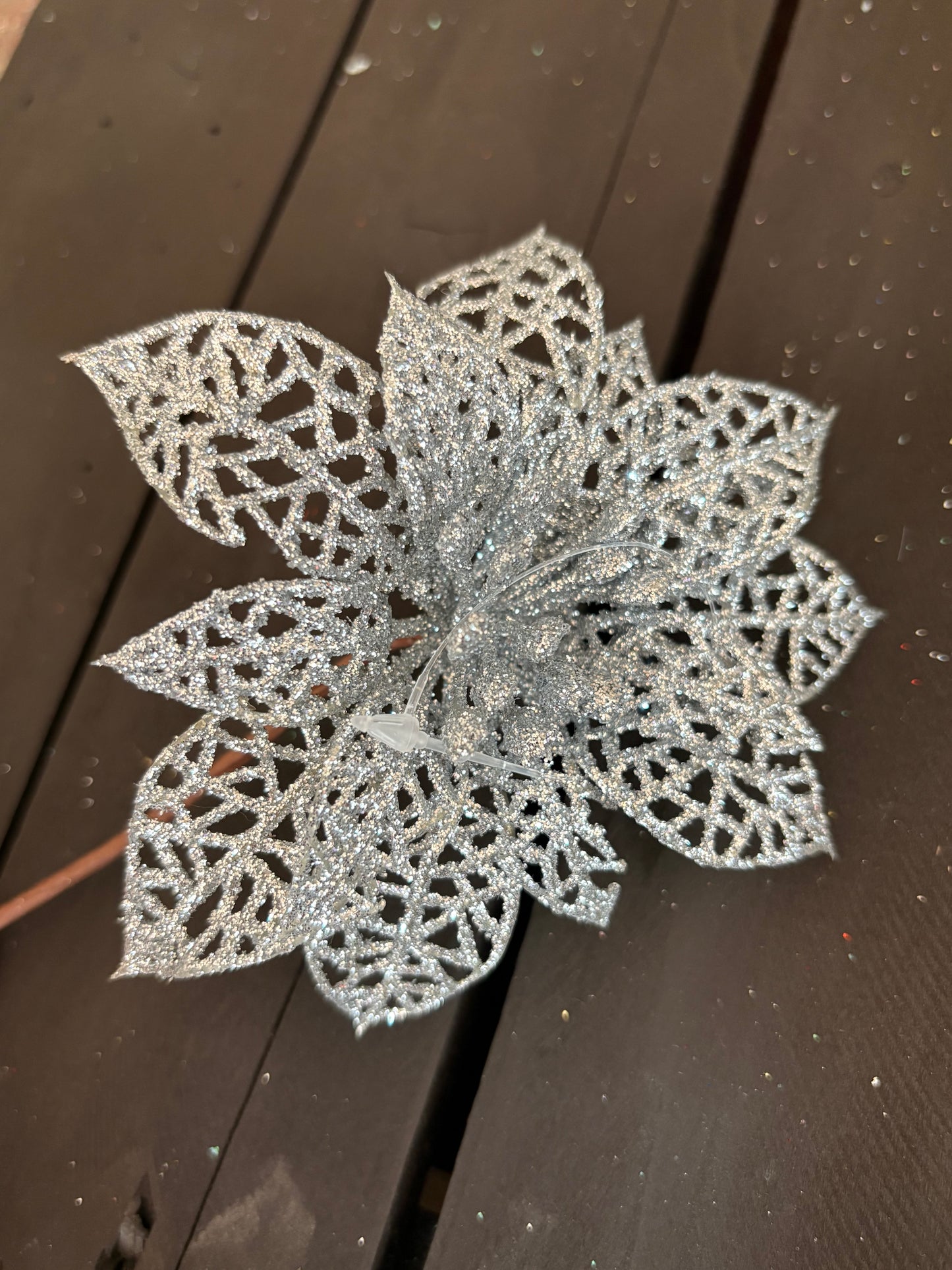ASSORTED BAG 12cm FILIGREE POINSETTIA x 14pcs