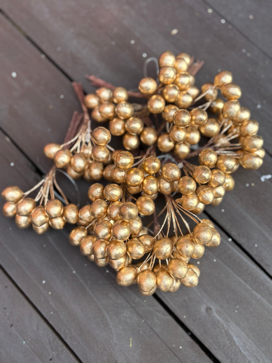 PK12 11cm MINI BERRY BUNDLE (12 STEMS) GOLD