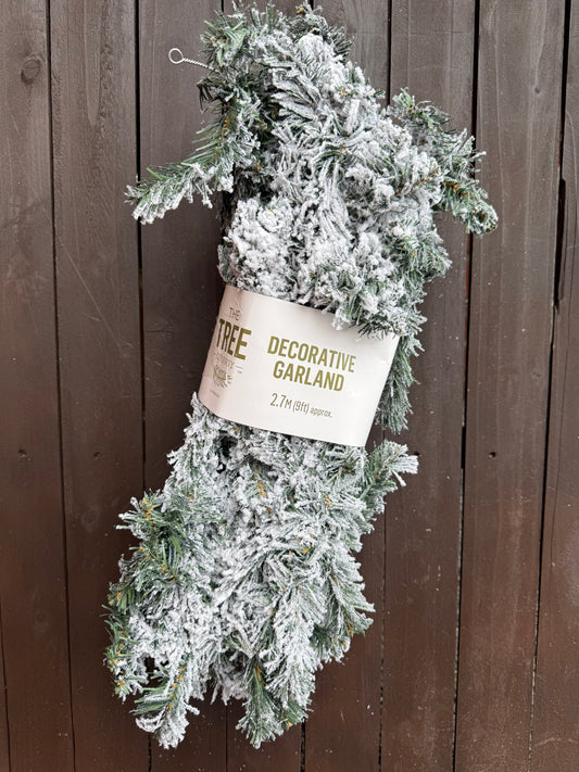 2.7M FLOCKED SNOW GARLAND