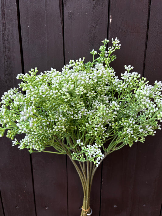 36cm FELICITY BUD SPRIG BUNDLE GREEN/WHITE x 10pcs