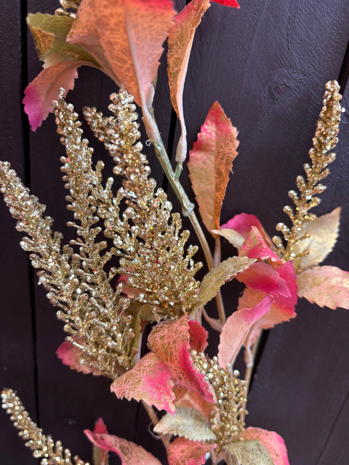 93cm SPARKLE ASTILBE FOLIAGE STEM GOLD/ORANGE