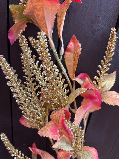 93cm SPARKLE ASTILBE FOLIAGE STEM GOLD/ORANGE