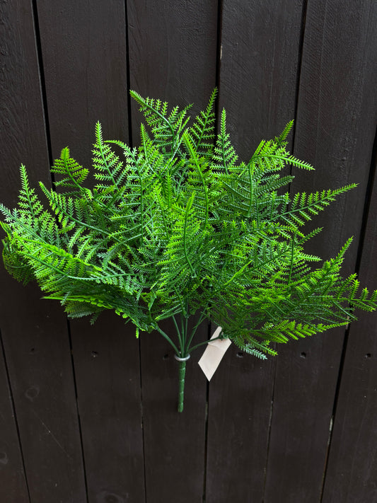 36cm PLASTIC ASPARAGUS FERN BUSH GREEN