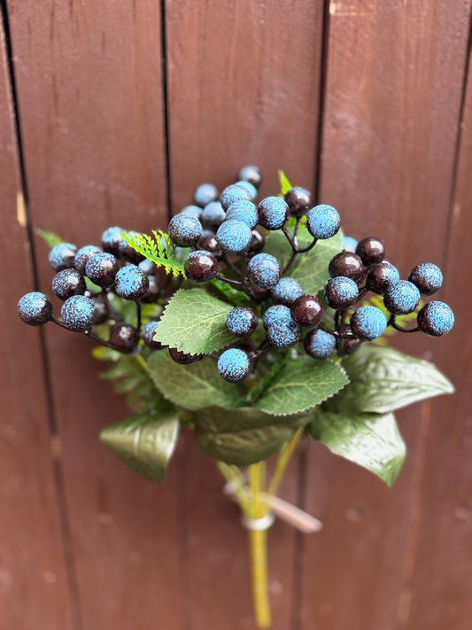 31cm BERRY BUSH FERN BLUE/BLACK