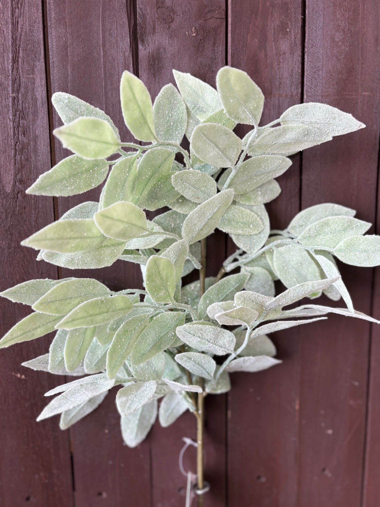 74cm FROSTED SPARKLE SAGE LEAF SPRAY GREEN