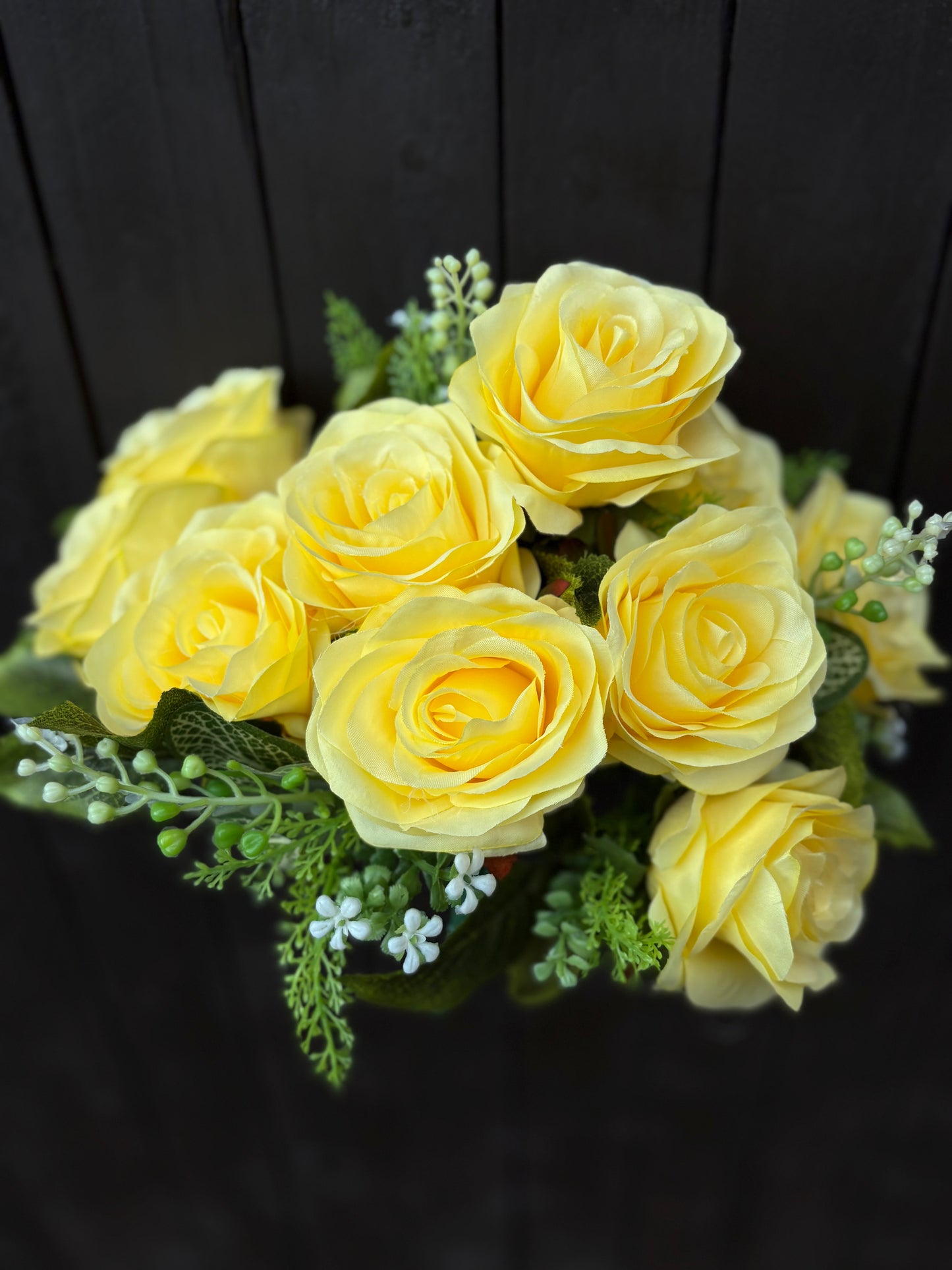 10 HEAD DELUXE ROSE BUNCH YELLOW